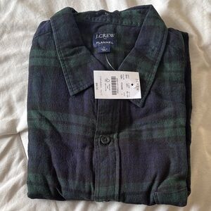 J.Crew Plaid Flannel Shirt in Navy and Forest Green